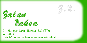 zalan maksa business card